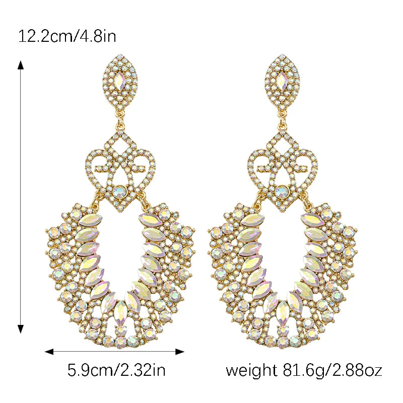 1 Pair Modern Style Classic Style Shiny Geometric Hollow Out Inlay Zinc Alloy Rhinestones K Gold Plated Drop Earrings