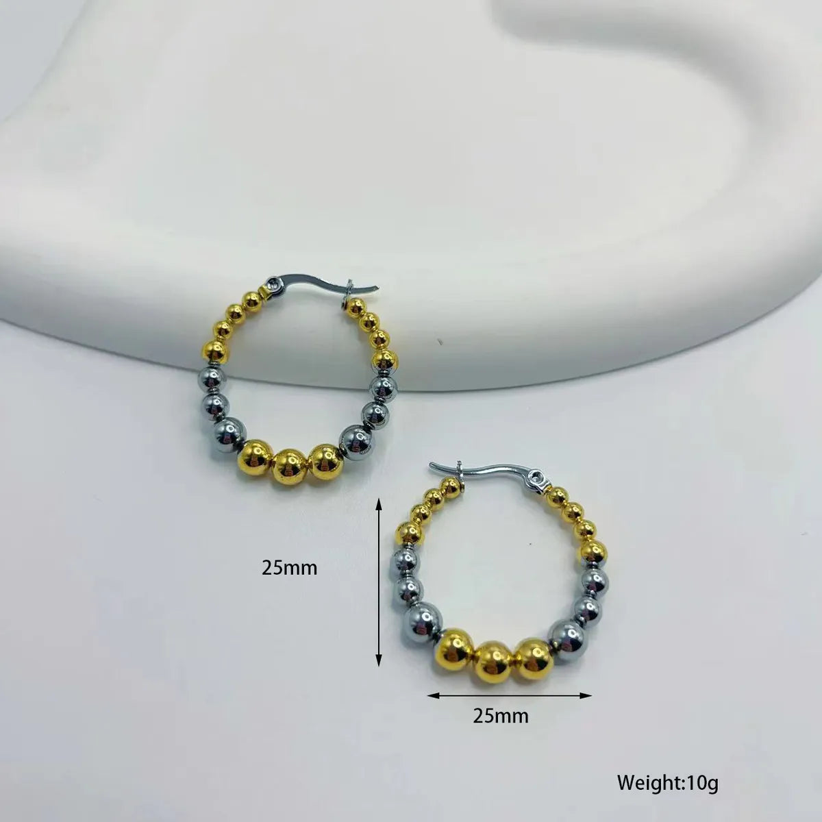 1 Pair Modern Style Classic Style Solid Color Plating Stainless Steel Gold Plated Hoop Earrings