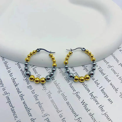 1 Pair Modern Style Classic Style Solid Color Plating Stainless Steel Gold Plated Hoop Earrings