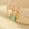 1 Pair Modern Style Classic Style Sun Leaves 304 Stainless Steel Drop Earrings