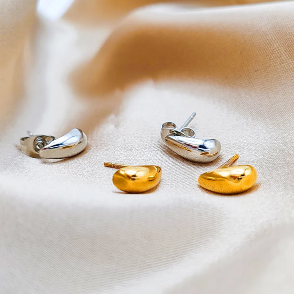 1 Pair Modern Style Classic Style Water Droplets 304 Stainless Steel 316 Stainless Steel  14K Gold Plated Ear Studs
