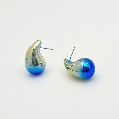 1 Pair Modern Style Classic Style Water Droplets Plating CCB Arylic Ear Studs