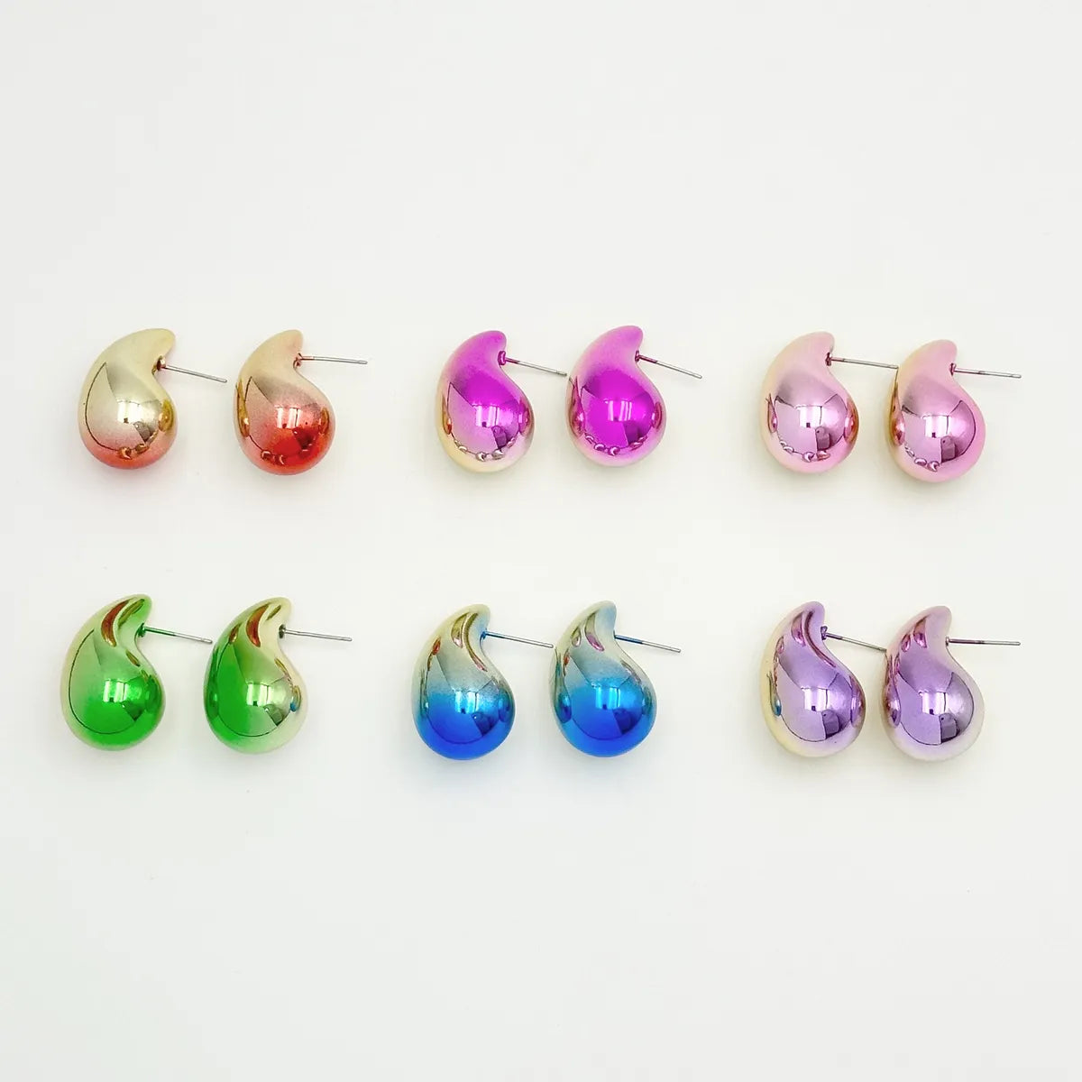 1 Pair Modern Style Classic Style Water Droplets Plating CCB Arylic Ear Studs