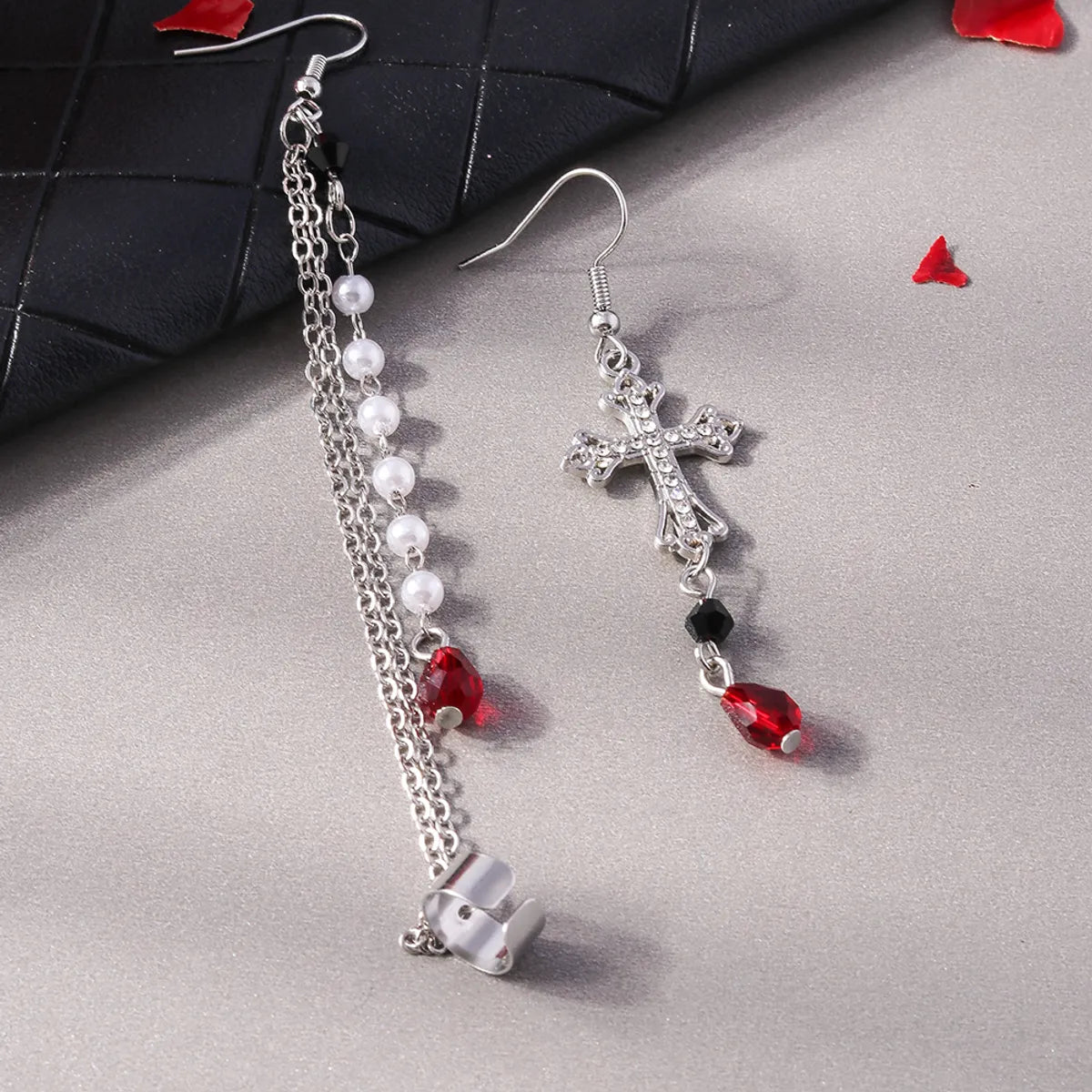 1 Pair Modern Style Cross Plastic Zinc Alloy Drop Earrings