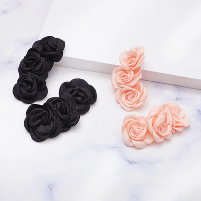 1 Pair Modern Style Flower Cloth Drop Earrings