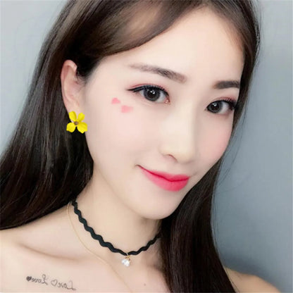 1 Pair Modern Style Flower Plating Alloy Ear Studs