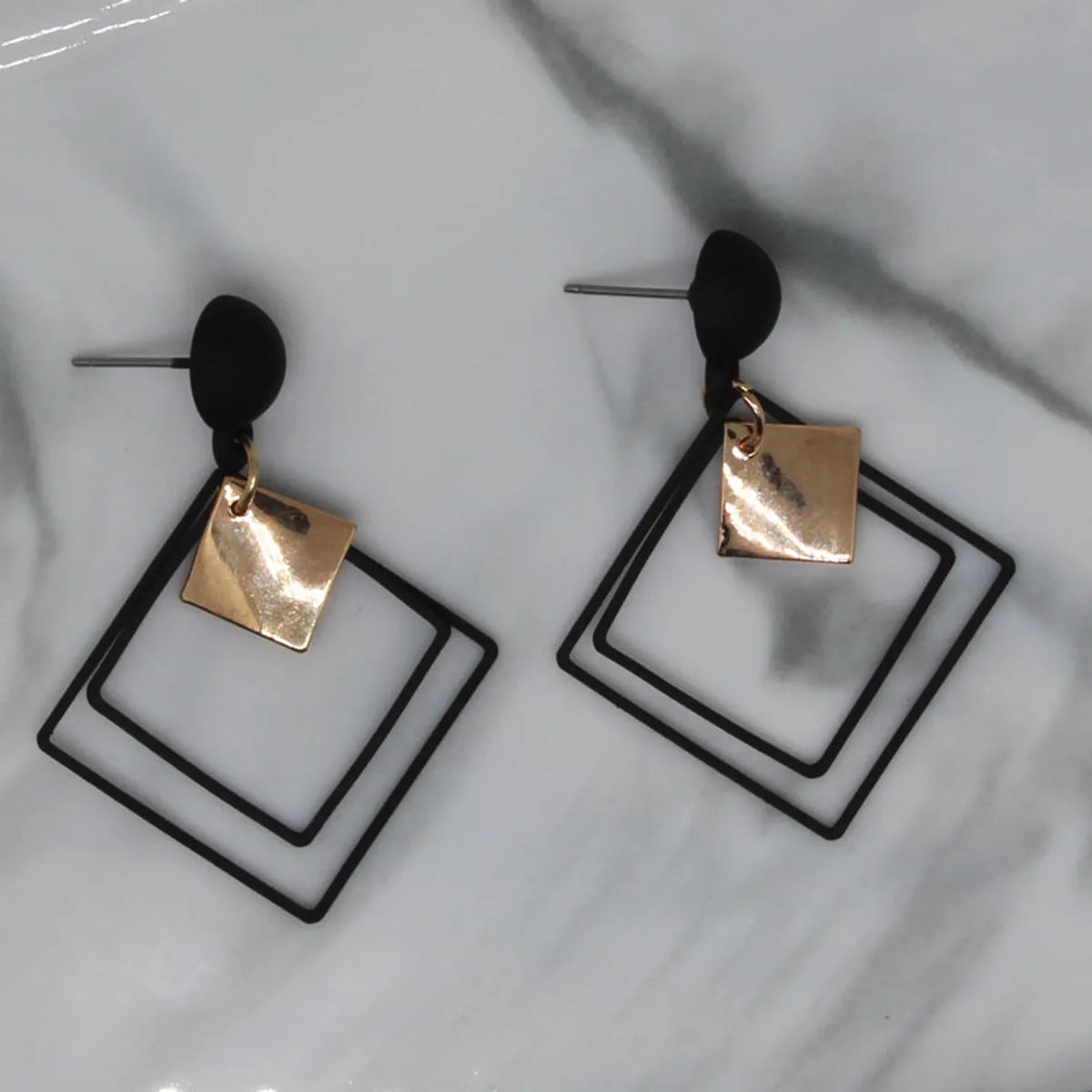 1 Pair Modern Style Geometric Copper Gold Plated Drop Earrings