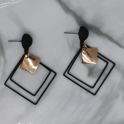 1 Pair Modern Style Geometric Copper Gold Plated Drop Earrings