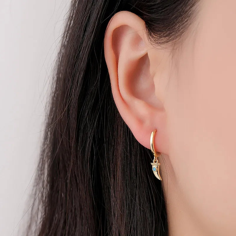 1 Pair Modern Style Geometric Copper Plating Inlay Zircon Earrings