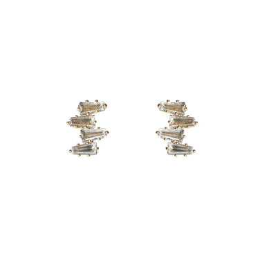 1 Pair Modern Style Geometric Plating Inlay Copper Zircon Gold Plated Ear Studs