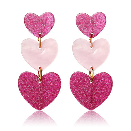 1 Pair Modern Style Heart Shape Polishing Alloy Drop Earrings