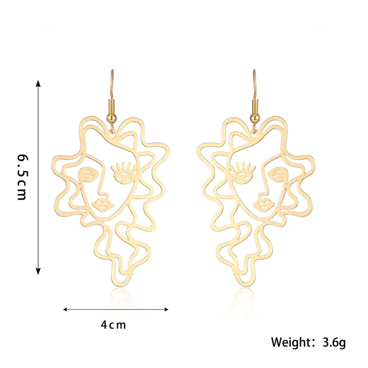 1 Pair Modern Style Human Plating Metal Drop Earrings