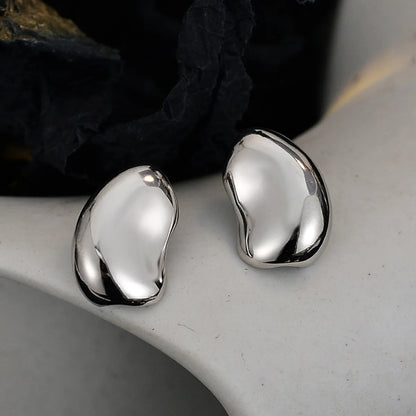 1 Pair Modern Style Irregular Plating Sterling Silver Ear Studs