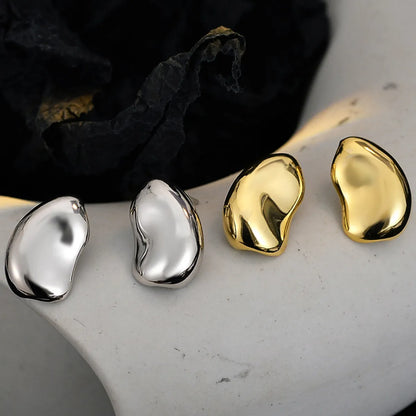 1 Pair Modern Style Irregular Plating Sterling Silver Ear Studs