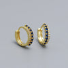 1 Pair Modern Style Korean Style Geometric Plating Inlay Sterling Silver Zircon Hoop Earrings