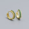 1 Pair Modern Style Korean Style Geometric Plating Inlay Sterling Silver Zircon Hoop Earrings