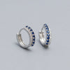 1 Pair Modern Style Korean Style Geometric Plating Inlay Sterling Silver Zircon Hoop Earrings