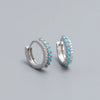 1 Pair Modern Style Korean Style Geometric Plating Inlay Sterling Silver Zircon Hoop Earrings