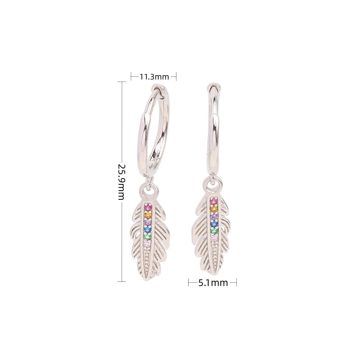 1 Pair Modern Style Leaf Plating Inlay Sterling Silver Zircon Gold Plated Earrings