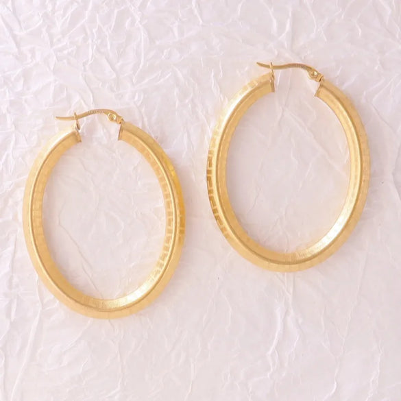1 Pair Modern Style Oversized Circle Solid Color 304 Stainless Steel Brass 18K Gold Plated Earrings