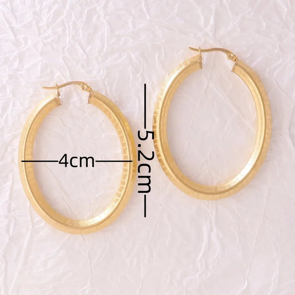 1 Pair Modern Style Oversized Circle Solid Color 304 Stainless Steel Brass 18K Gold Plated Earrings