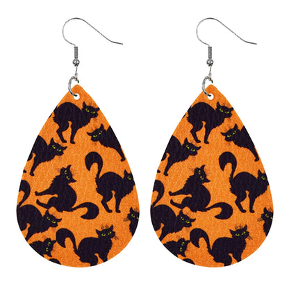 1 Pair Modern Style Pumpkin Pu Leather Drop Earrings