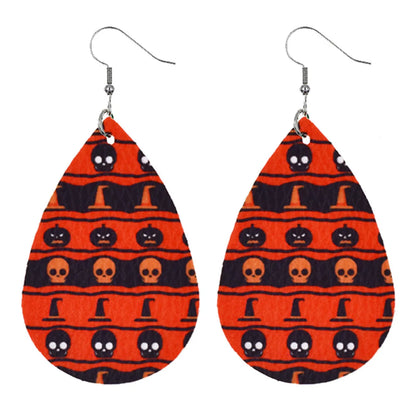 1 Pair Modern Style Pumpkin Pu Leather Drop Earrings