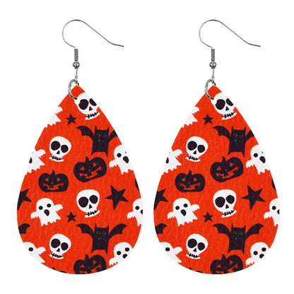 1 Pair Modern Style Pumpkin Pu Leather Drop Earrings