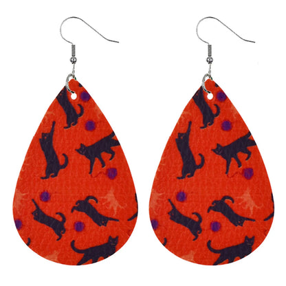 1 Pair Modern Style Pumpkin Pu Leather Drop Earrings