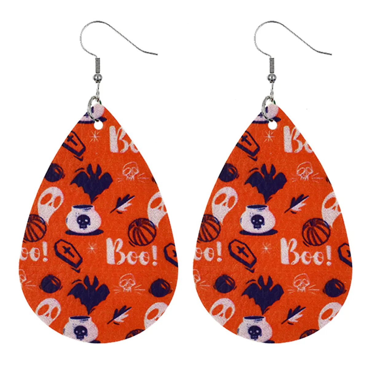 1 Pair Modern Style Pumpkin Pu Leather Drop Earrings