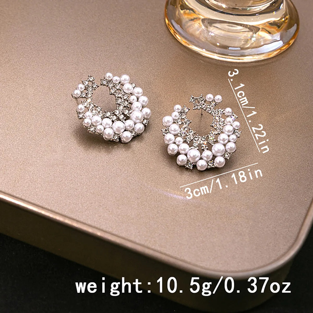 1 Pair Modern Style Round Alloy Earrings