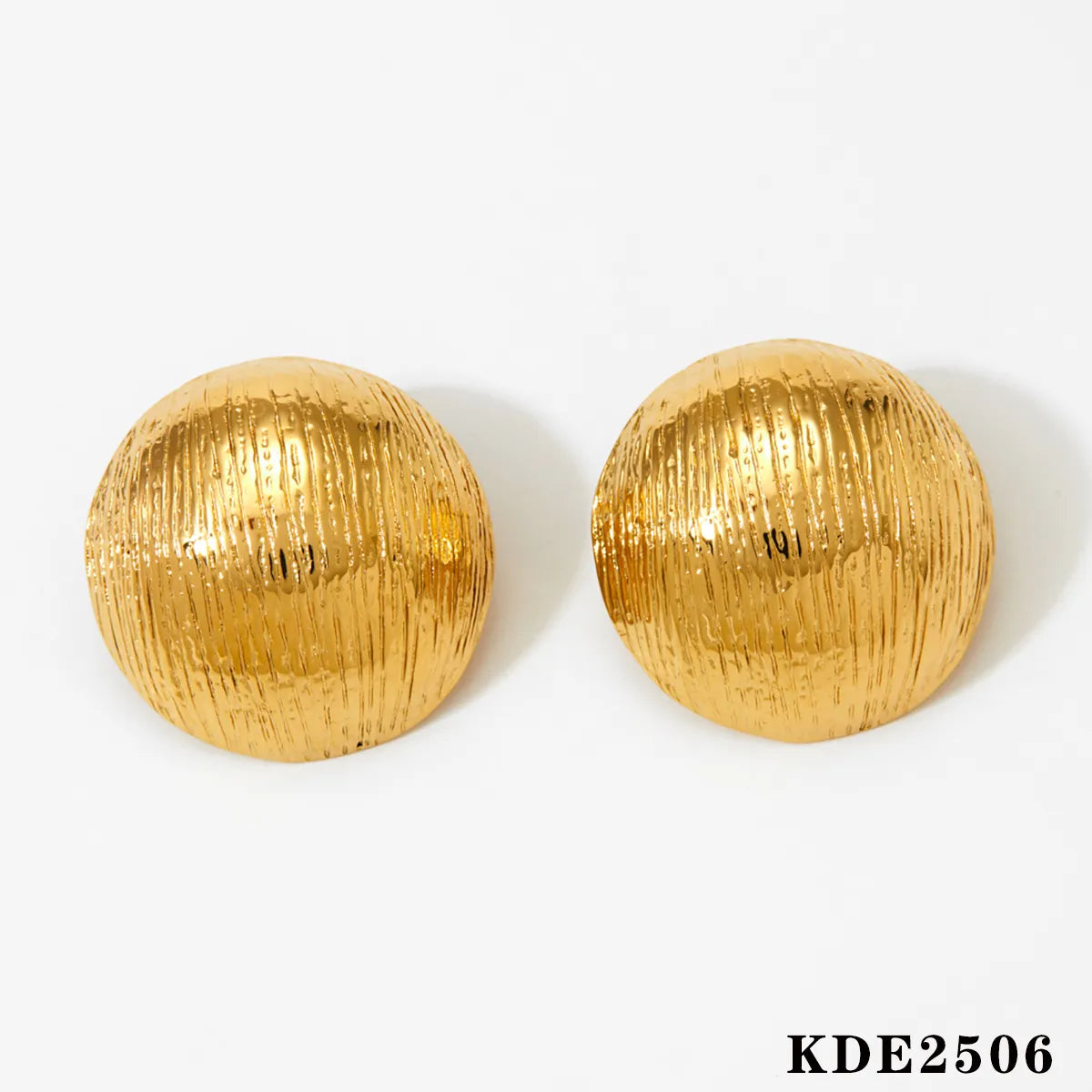 1 Pair Modern Style Round Solid Color 304 Stainless Steel No Inlaid 16K Gold Plated White Gold Plated Gold Plated Ear Studs