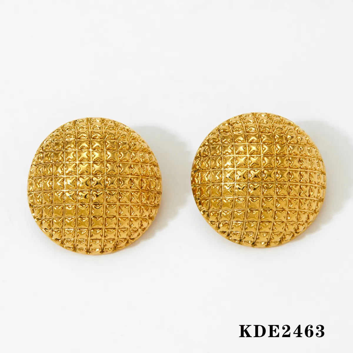 1 Pair Modern Style Round Solid Color 304 Stainless Steel No Inlaid 16K Gold Plated White Gold Plated Gold Plated Ear Studs