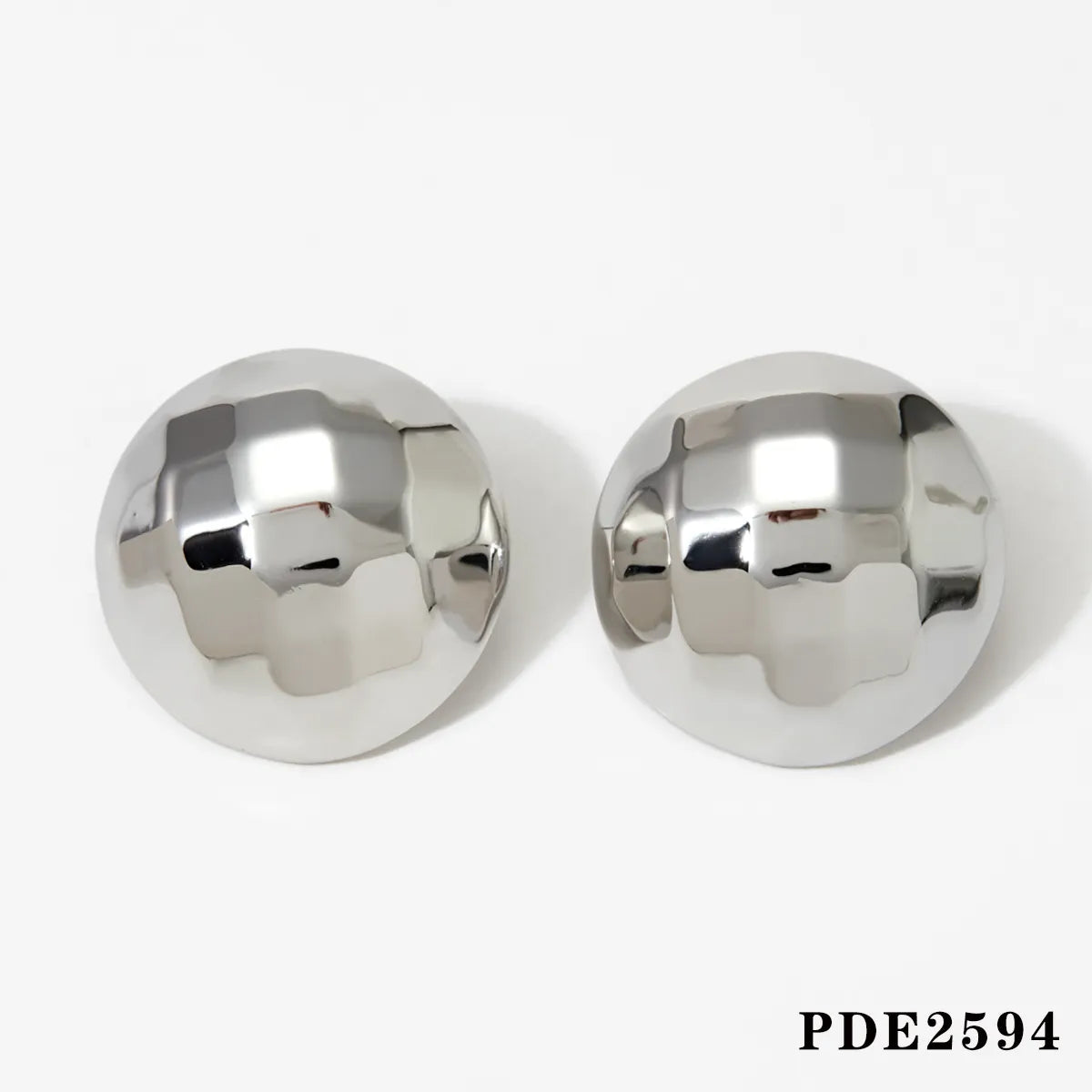 1 Pair Modern Style Round Solid Color 304 Stainless Steel No Inlaid 16K Gold Plated White Gold Plated Gold Plated Ear Studs