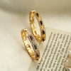 1 Pair Modern Style Round Square Plating Inlay Copper Zircon 18k Gold Plated Hoop Earrings