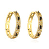 1 Pair Modern Style Round Square Plating Inlay Copper Zircon 18k Gold Plated Hoop Earrings