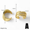 1 Pair Modern Style Simple Style C Shape Plating Inlay Copper Zircon 18K Gold Plated Ear Cuffs