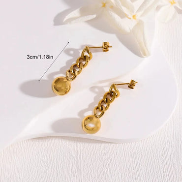 1 Pair Modern Style Simple Style Chain 304 Stainless Steel 18K Gold Plated Drop Earrings