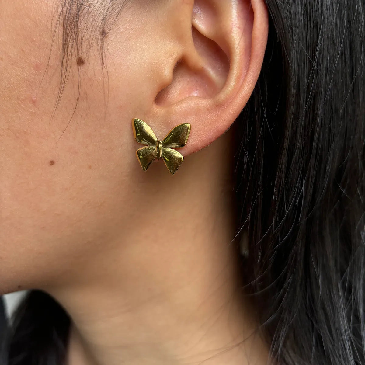 1 Pair Modern Style Simple Style Classic Style Butterfly Plating 304 Stainless Steel 18K Gold Plated Ear Studs