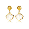 1 Pair Modern Style Simple Style Classic Style Shell Plating Inlay 304 Stainless Steel White Shell 18K Gold Plated Drop Earrings
