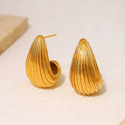 1 Pair Modern Style Simple Style Classic Style Solid Color 304 Stainless Steel 18K Gold Plated Ear Studs