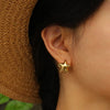 1 Pair Modern Style Simple Style Classic Style Star 201 Stainless Steel Gold Plated Ear Studs