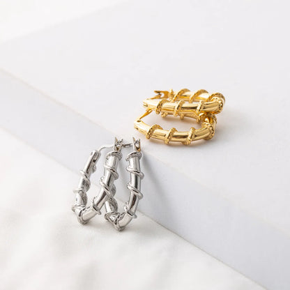 1 Pair Modern Style Simple Style Geometric Polishing 304 Stainless Steel 18K Gold Plated Earrings