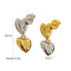 1 Pair Modern Style Simple Style Heart Shape Polishing 304 Stainless Steel 14K Gold Plated Drop Earrings