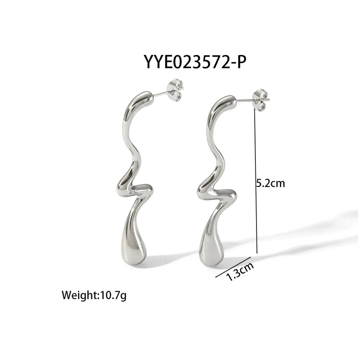 1 Pair Modern Style Simple Style Irregular Geometric Polishing Plating 304 Stainless Steel 18K Gold Plated Ear Studs