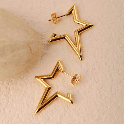 1 Pair Modern Style Simple Style Irregular Star Polishing Plating 304 Stainless Steel 18K Gold Plated Ear Studs