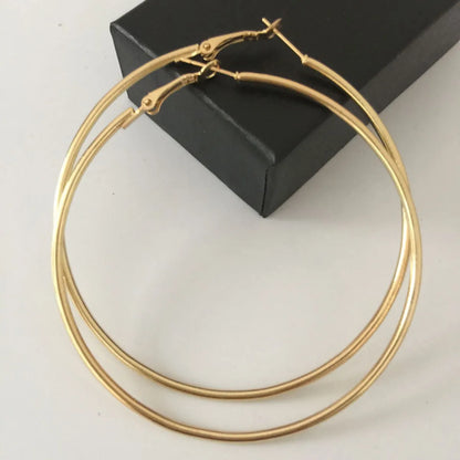 1 Pair Modern Style Simple Style Round Plating Alloy Hoop Earrings Ear Cuffs