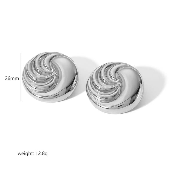 1 Pair Modern Style Simple Style Round Polishing 304 Stainless Steel 18K Gold Plated Ear Studs
