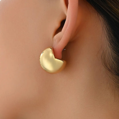 1 Pair Modern Style Simple Style Semicircle Zinc Alloy Ear Studs