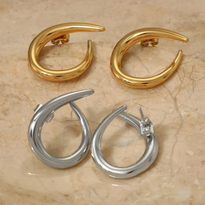 1 Pair Modern Style Simple Style Solid Color 316 Stainless Steel  16K Gold Plated White Gold Plated Gold Plated Ear Studs